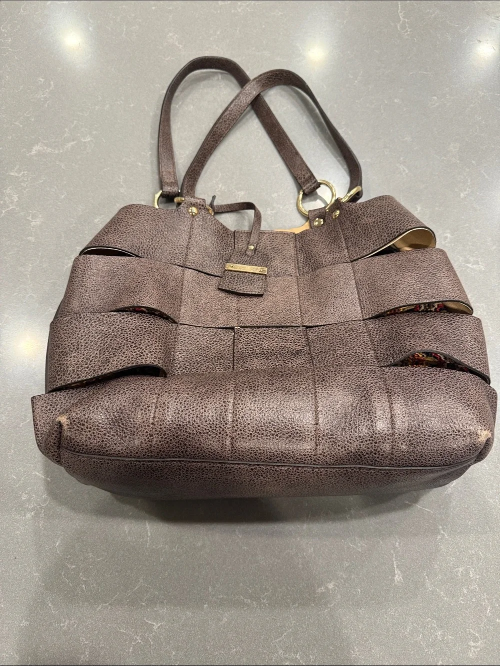 Leather Textured Brown Women's Shoulder Tote
